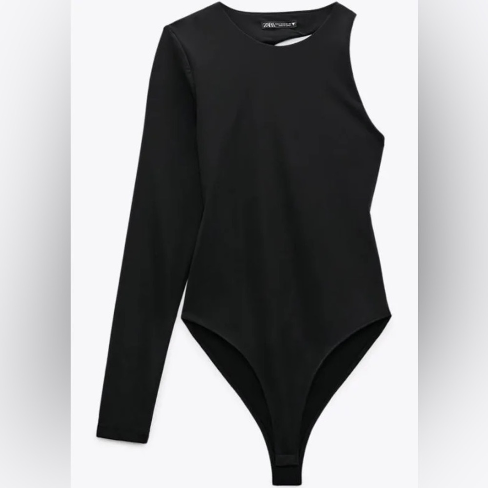 Zara asymmetrical one sleeve body suit size Medium